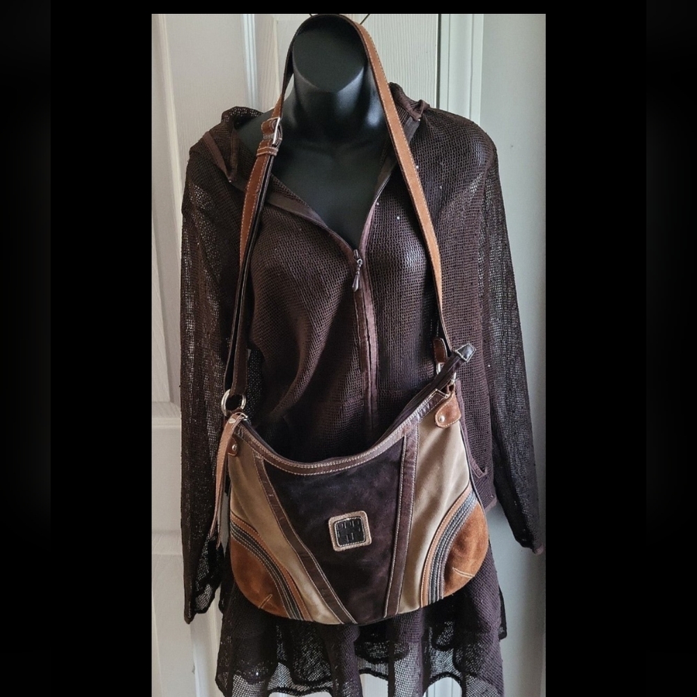 Torrens women's handbag multicolor leather suede large